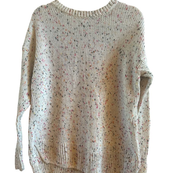 J.Jill Women’s Size Small Cotton Knit Cream Speckled Crewneck Sweater - Picture 1 of 9